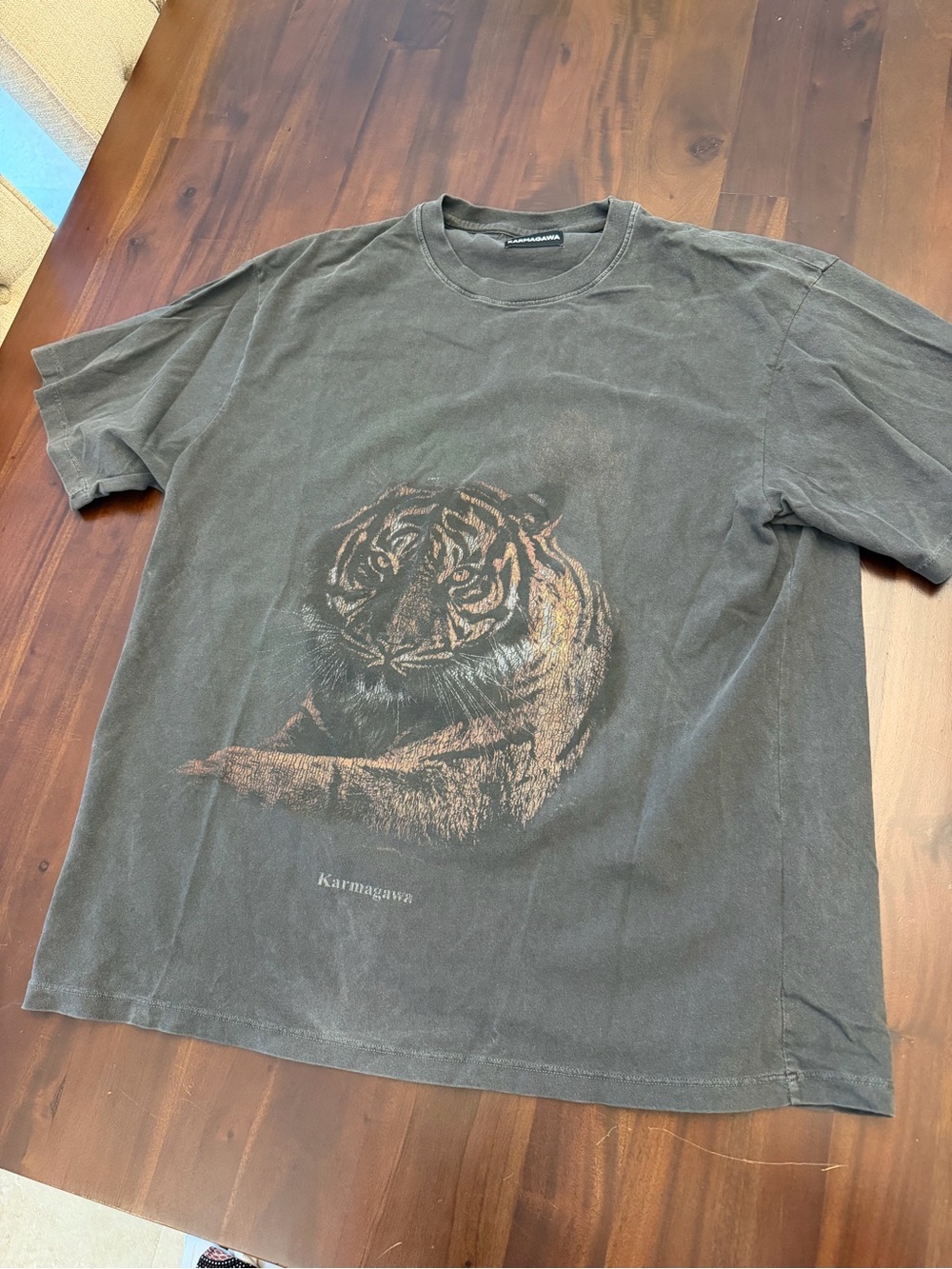 Karmagawa Wildlife Crewneck Tee with Tag Detail